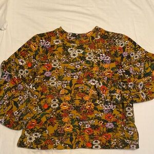 Anthropologie Medium Floral Pullover Sweatshirt
